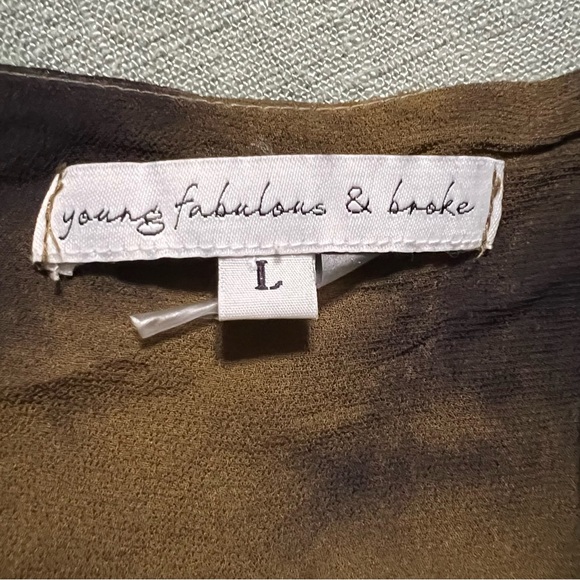 Young Fabulous And Broke Sheer Green & Black Tie Dye Mini Tunic Dress No Slip - Picture 9 of 9